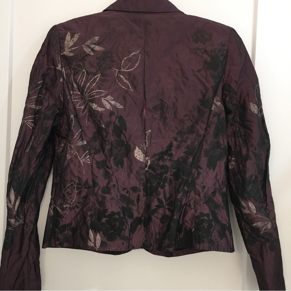 Tuzzi blazer. Plum with black and grey/silver floral. Size 8. - Picture 6 of 7